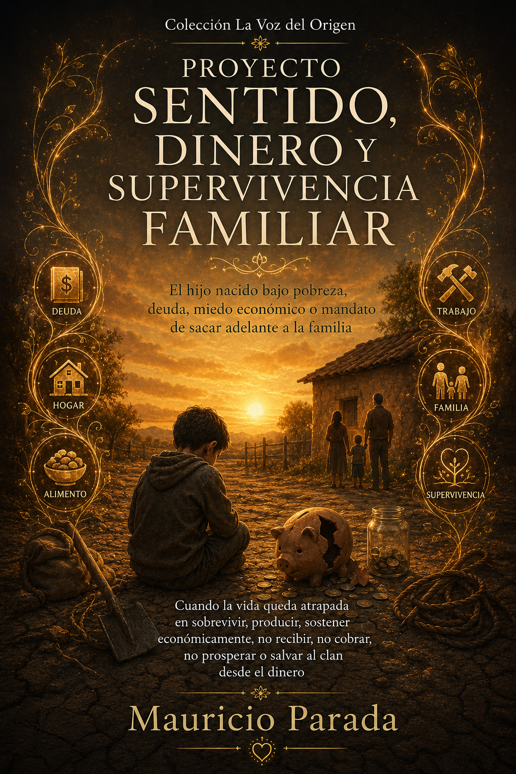 Portada del libro Proyecto Sentido, Dinero y Supervivencia Familiar: El hijo nacido bajo pobreza, deuda, miedo económico o mandato de sacar adelante a la familia, de Mauricio Parada.