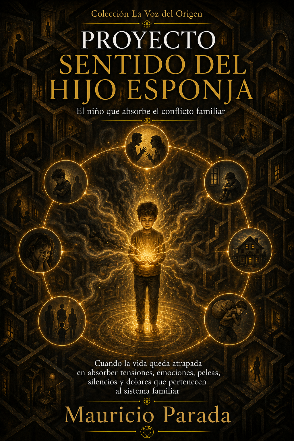 Portada del libro Proyecto Sentido del Hijo Esponja: El niño que absorbe el conflicto familiar, de Mauricio Parada.