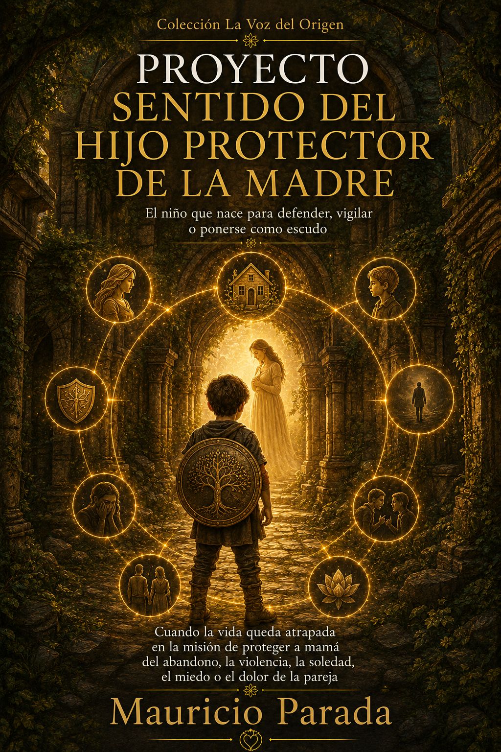 Portada del libro Proyecto Sentido del Hijo Protector de la Madre: El niño que nace para defender, vigilar o ponerse como escudo, de Mauricio Parada.