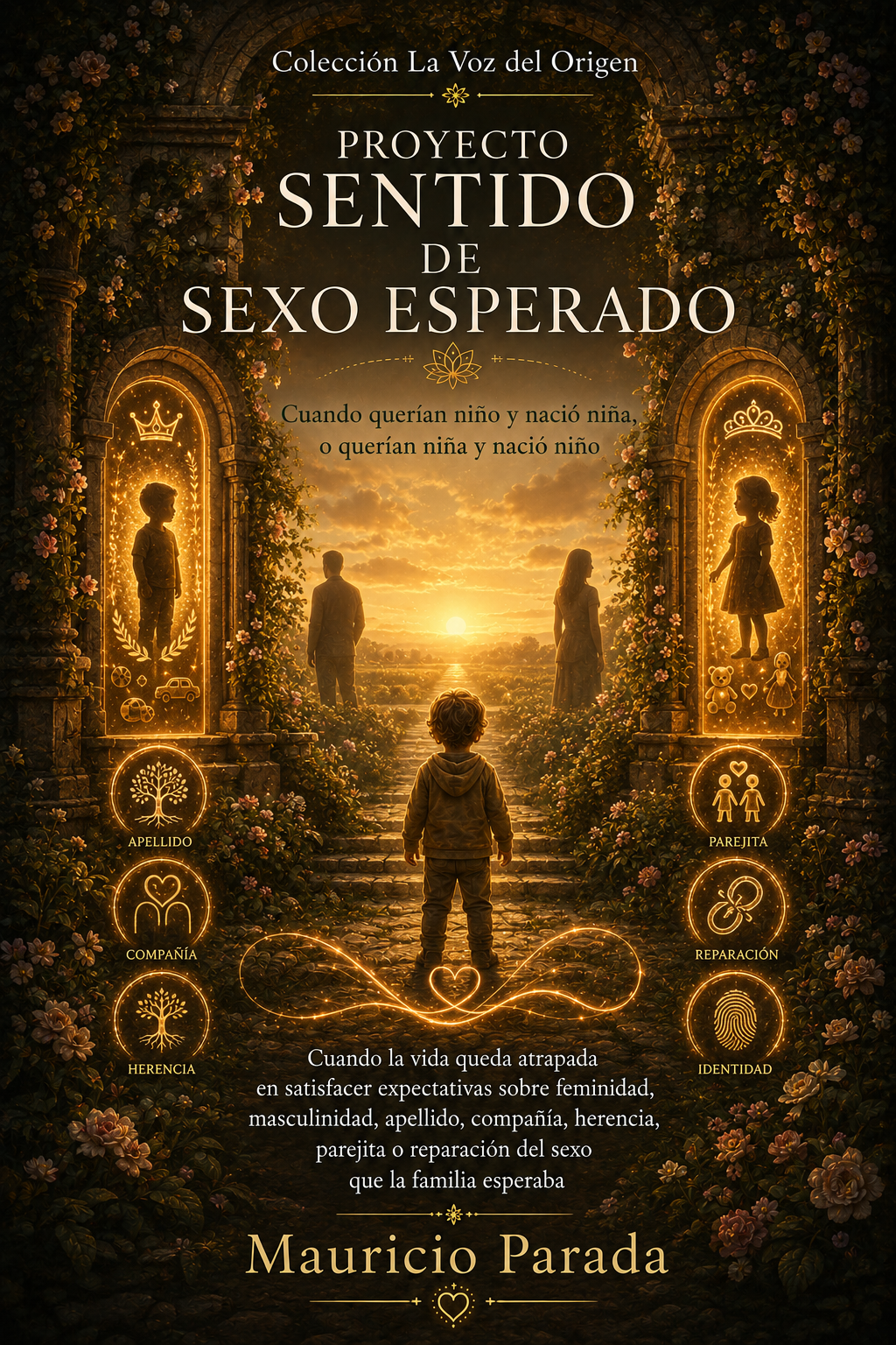 Portada del libro Proyecto Sentido de Sexo Esperado: Cuando querían niño y nació niña, o querían niña y nació niño, de Mauricio Parada.